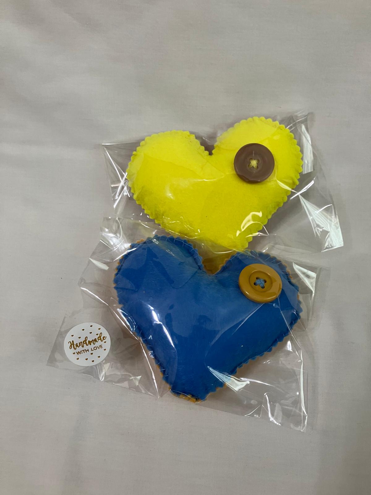 Velvet Heart in Blue or Yellow