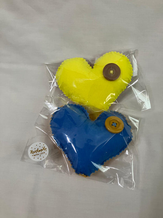 Velvet Heart in Blue or Yellow